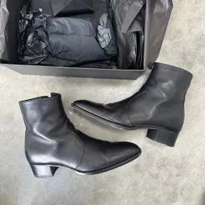 Saint Laurent Wyatt Black Zip Boots (US12)