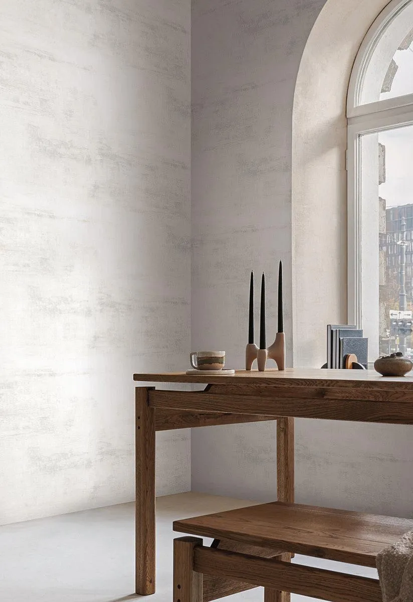 Salt Flats Wallpaper // White & Grey
