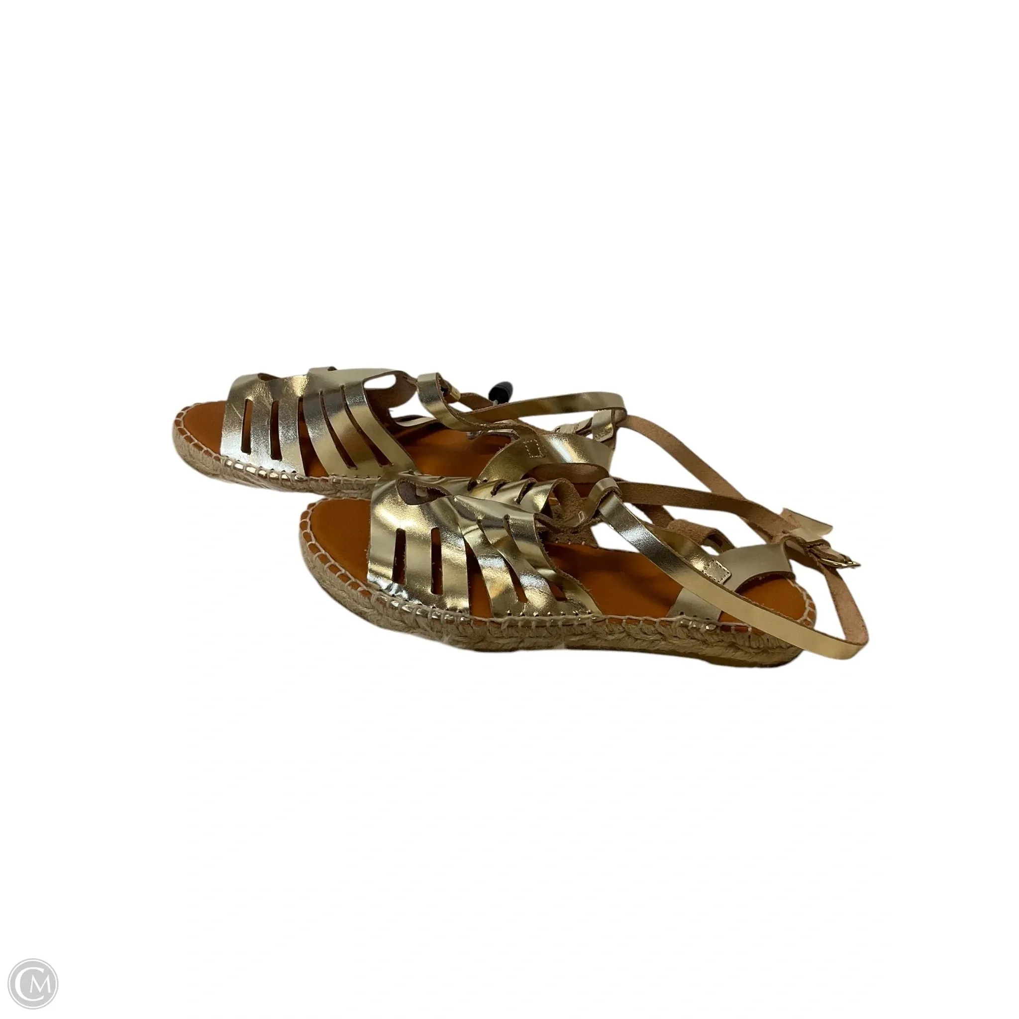 Sandals Flats By Anthropologie In Gold, Size: 6.5