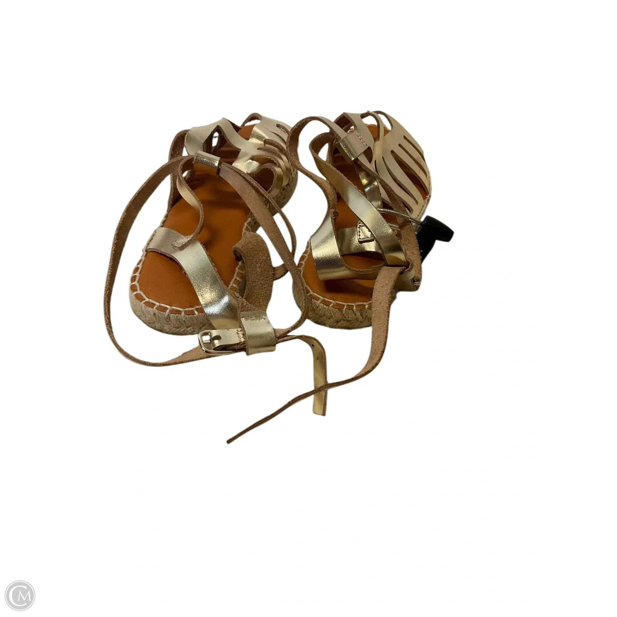 Sandals Flats By Anthropologie In Gold, Size: 6.5