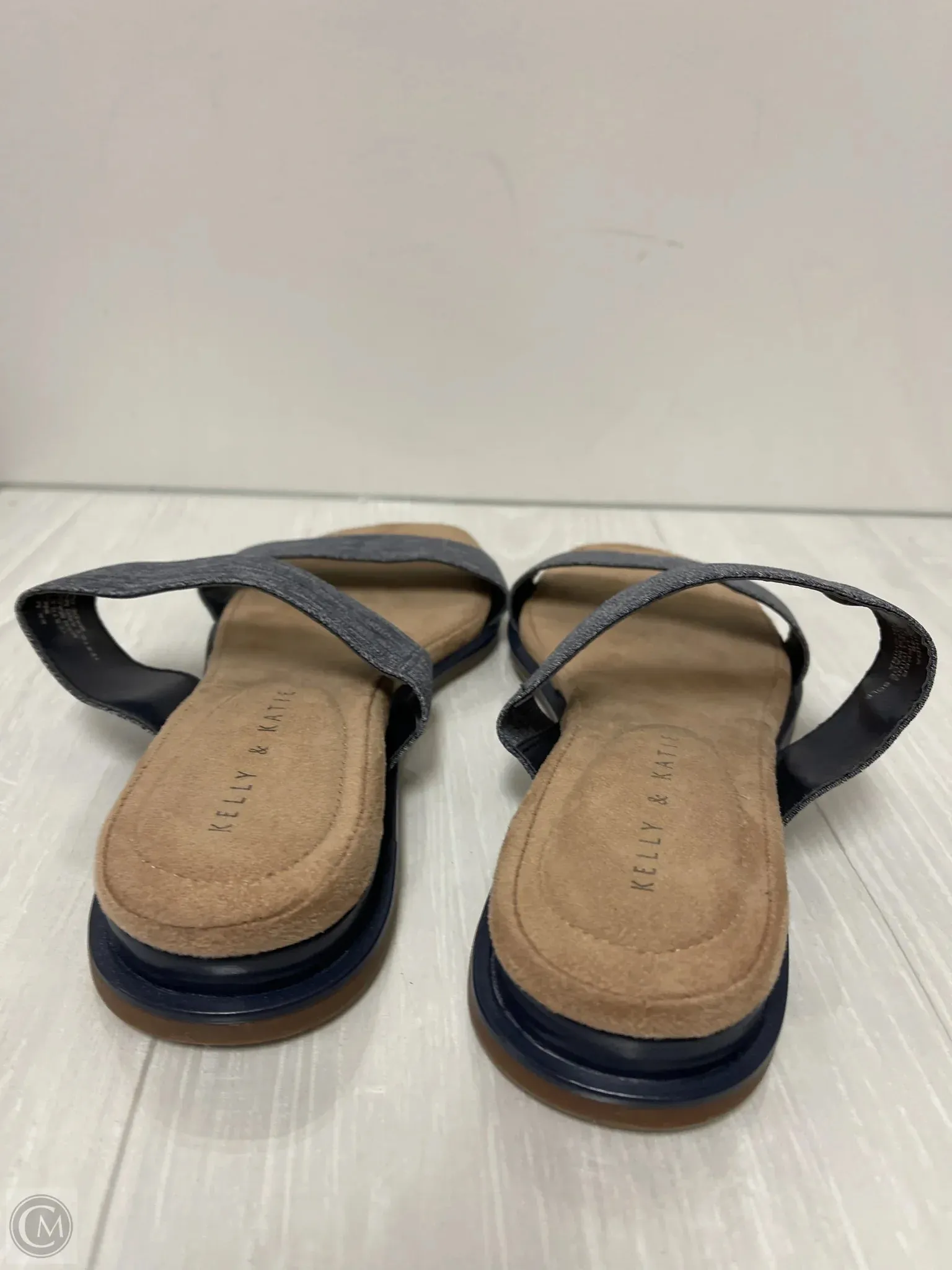 Sandals Flats By Kelly And Katie In Blue Denim, Size: 9