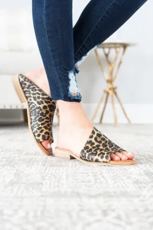 See What's Out There Brown Leopard Flat Mules