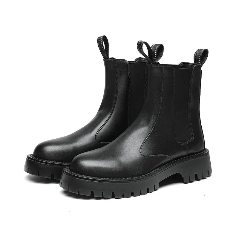 Split Leather Chelsea Boots