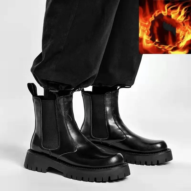 Split Leather Chelsea Boots
