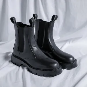 Split Leather Chelsea Boots