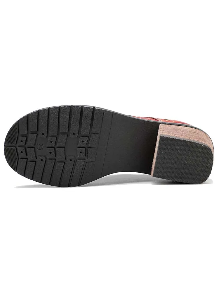 Vintage Handmade Leather Hollow Flat Shoes