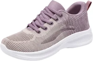 Woman Tennis Shoes Breathable Casual Fashion Lace Up Mesh Athletic Shoes Non Slip Walking Running Workout Sneakers