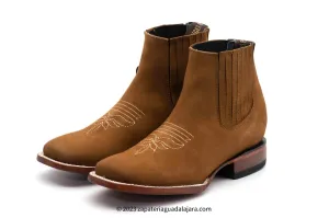 WOMEN'S WIDE SQUARE TOE NOBUCK SHEDRON LEATHER BOOT - 206350