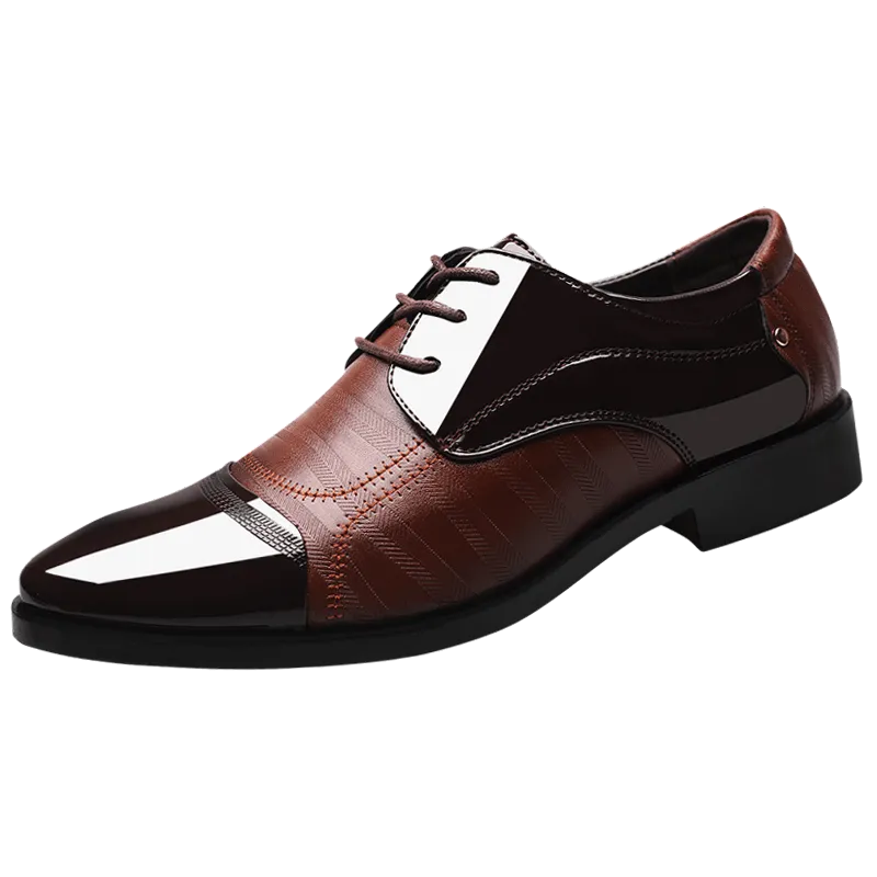 Yeknu Size 38-48 Classic Business Formal Men Oxford Comfortable PU Leather Wedding Suits Breathable Low Top Shoes 16-8810