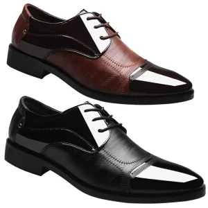Yeknu Size 38-48 Classic Business Formal Men Oxford Comfortable PU Leather Wedding Suits Breathable Low Top Shoes 16-8810